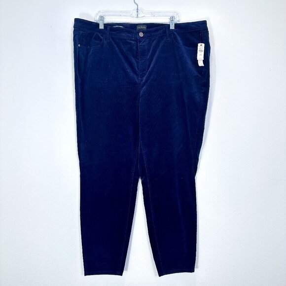 Talbots Navy High Rise Corduroy Jegging NWT Size 22W Casual Fall Cozy - Picture 1 of 9